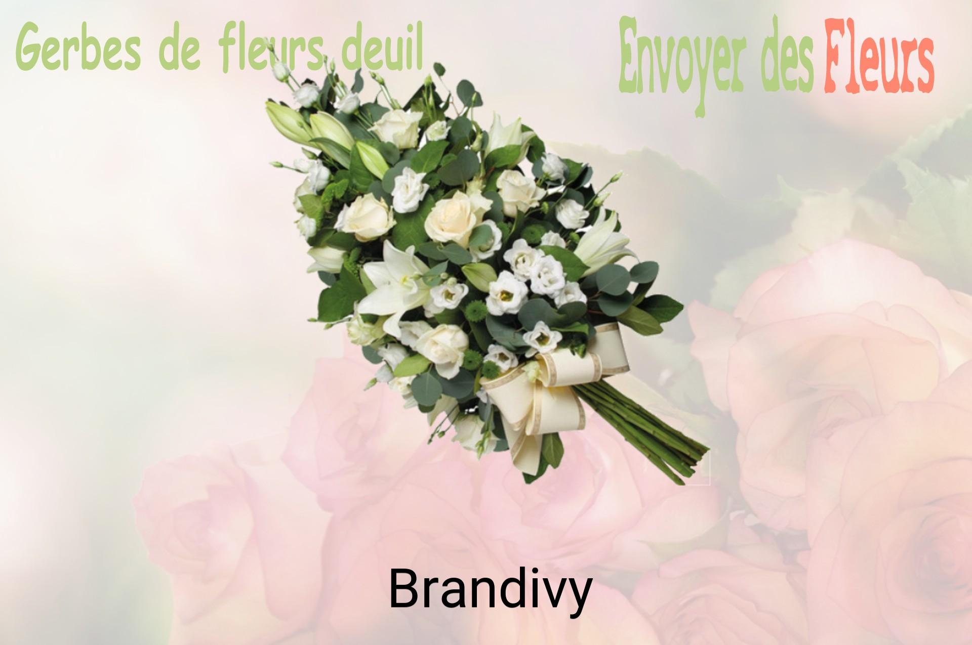 Gerbe de fleurs de deuil livrée à Brandivy